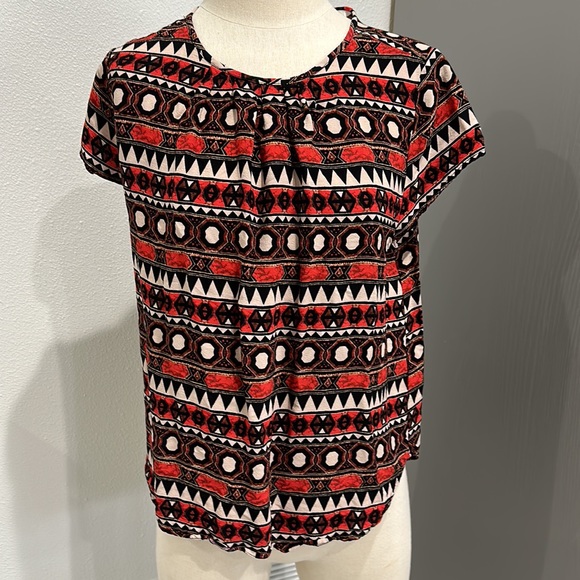 H&M Women’s Geometric Red and Black Top - 10 - Picture 1 of 8